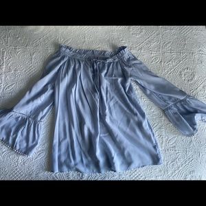 Blue off the shoulder blouse